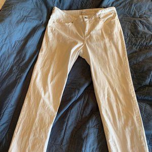 White Denim Jeans Size 12. Great condition. Mid-rise. Frayed hem